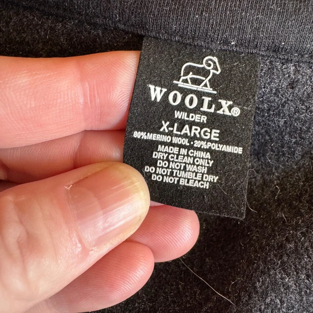 Woolx Wilder Shirt Jac Mens XL‎ Charcoal Grey Merino Wool Blend Overshirt Jacket